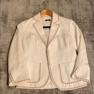 J. Crew crop white blazer